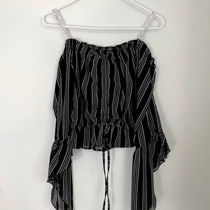 Off the Shoulder Tie Up Shirt